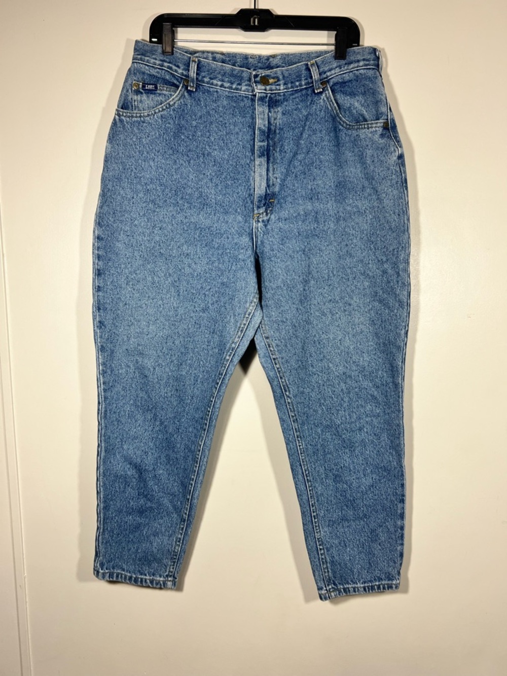 Lee Mom Stonewash Jeans High Rise 18 Pet Relaxed Fit Tapered Leg Vintage 34X27